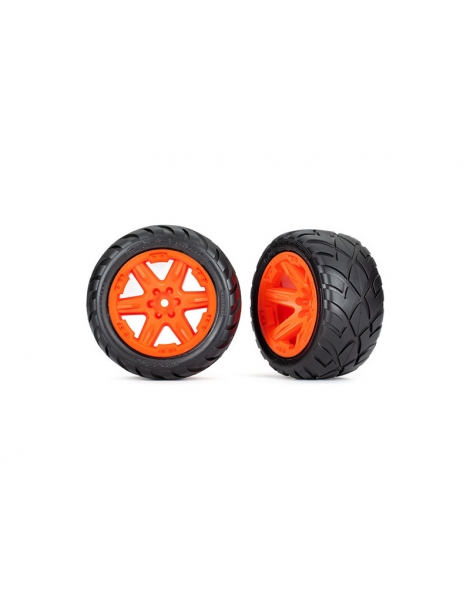 Traxxas ratai 2.8", RXT orange wheels, Anaconda tires (4WD front/rear, 2WD front) (2)