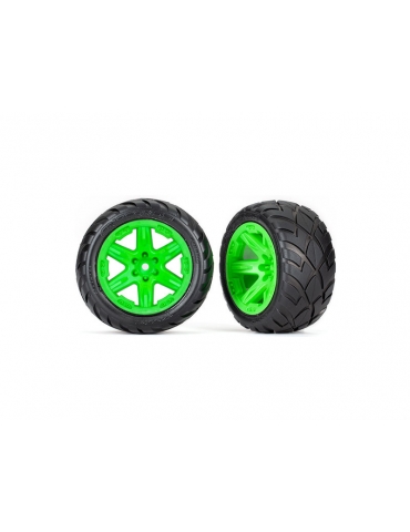 Traxxas ratai 2.8", RXT green wheels, Anaconda tires (4WD front/rear, 2WD front) (2)