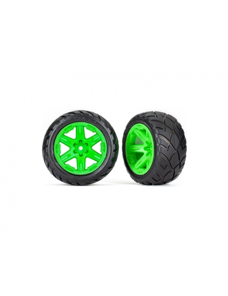 Traxxas ratai 2.8", RXT green wheels, Anaconda tires (4WD front/rear, 2WD front) (2)
