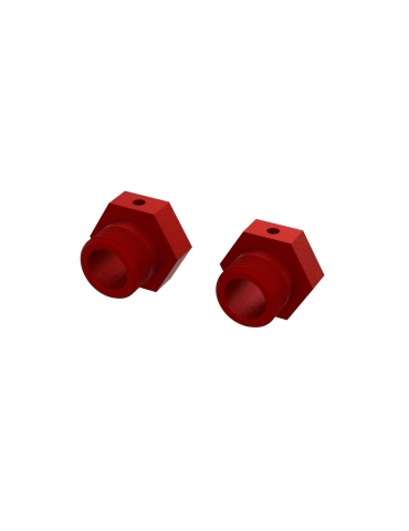 Arrma aliumininiai ratų šešiakampiai 24 mm (raudona) (2)