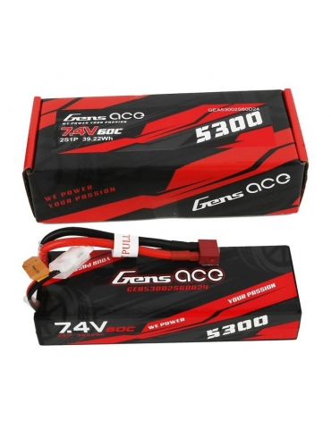 Akumuliatorius Gens Ace 5300mAh 7,4V 60C 2S1P T-Dean Bashing HardCase