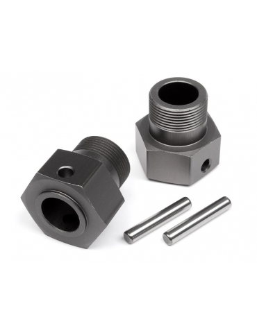 102157 - WHEEL HEX HUB 24x27mm (GUNMETAL/2pcs)
