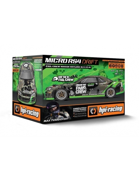 HPI Micro RS4 Drift Fail Crew Nissan Skyline R34 GT-R