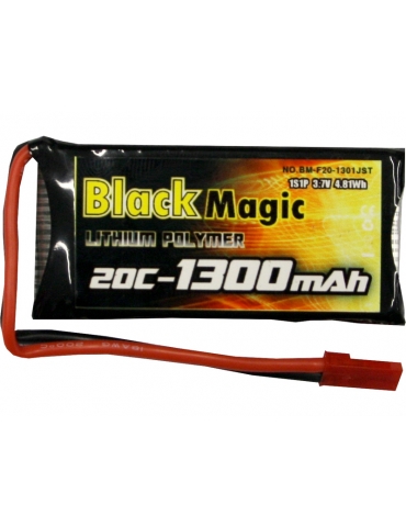 Black Magic LiPol 3.7V 1300mAh 20C JST