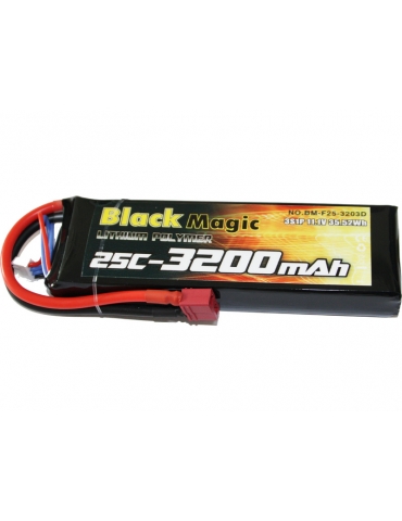 Black Magic LiPol 11.1V 3200mAh 25C Deans