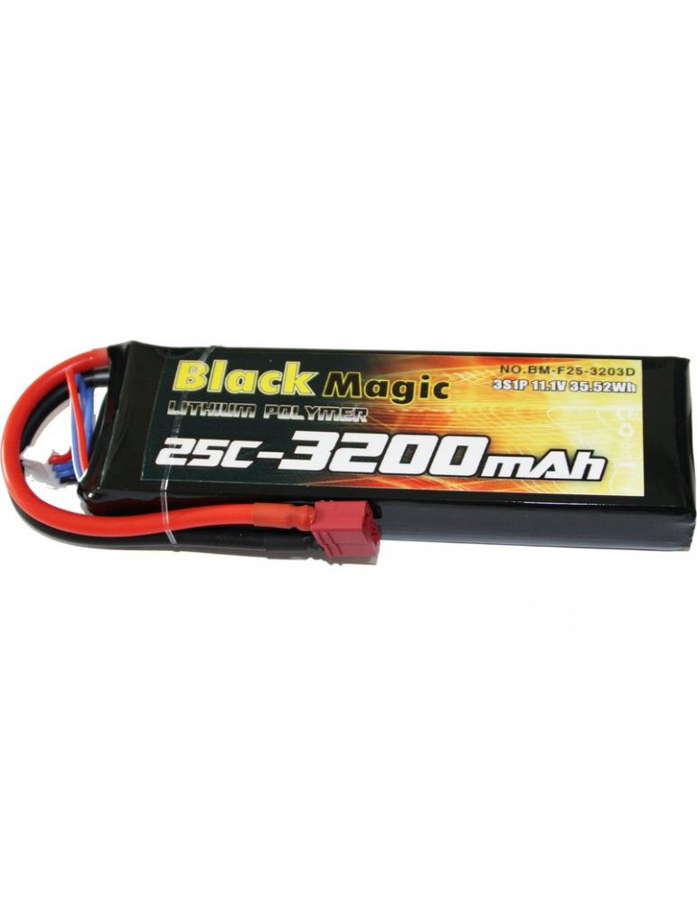 Black Magic LiPol 11.1V 3200mAh 25C Deans