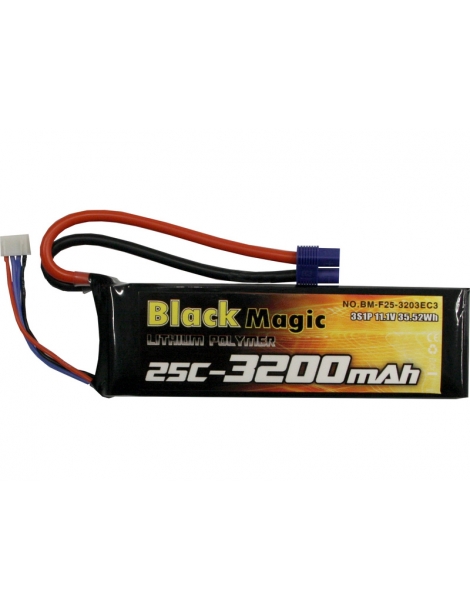 Black Magic LiPol 11.1V 3200mAh 25C EC3