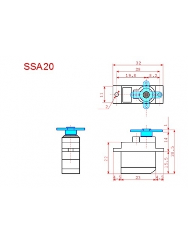 Servo MONZA 2,0kg.cm 0,10s/60 4,8-6V