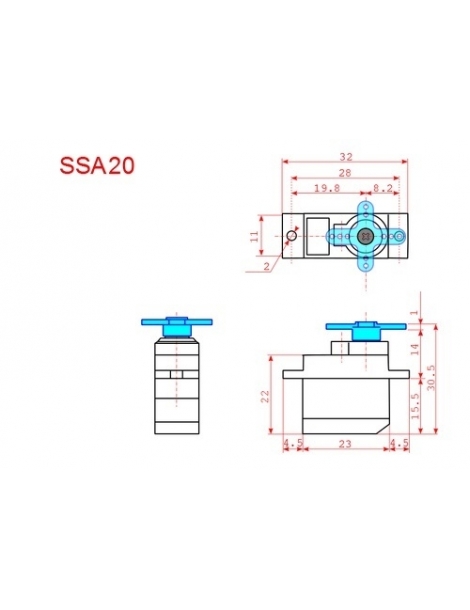 Servo MONZA 2,0kg.cm 0,10s/60 4,8-6V