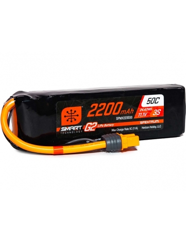 Akumuliatorius Spektrum Smart G2 LiPo 11.1V 2200mAh 50C IC3