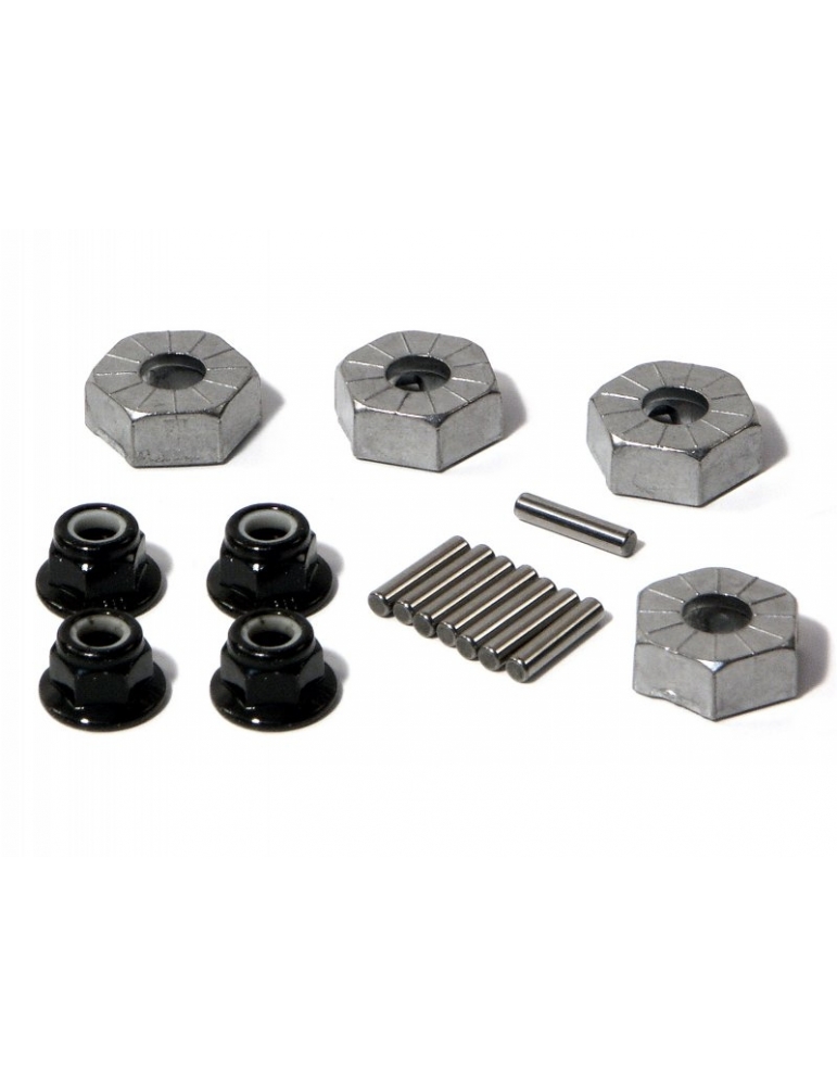 RC ratų stebulės 14 mm sidabro spalvos 4 vnt. Savage RC modeliui | CyborgShop