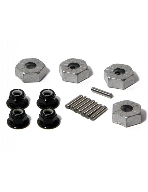 RC ratų stebulės 14 mm sidabro spalvos 4 vnt. Savage RC modeliui | CyborgShop