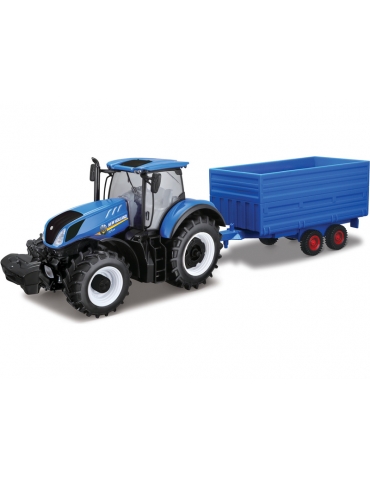 Modelis Bburago New Holland T7.315 1:32 su savivarte priekaba