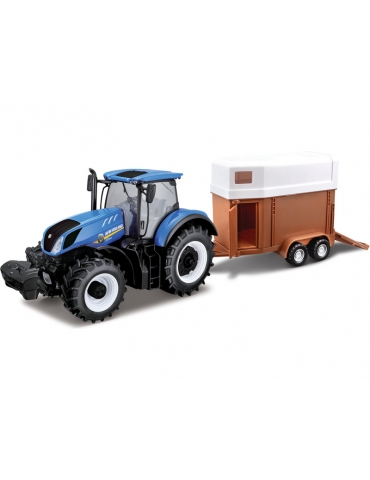 Modelis Bburago New Holland T7.315 1:32 su priekaba gyvuliams