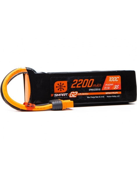 Akumuliatorius Spektrum Smart G2 LiPo 11.1V 2200mAh 100C IC3