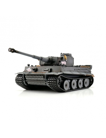 RC Tankas 1/16 Tiger I ankstyvos versijos pilkos spalvos BB (dūmai)
