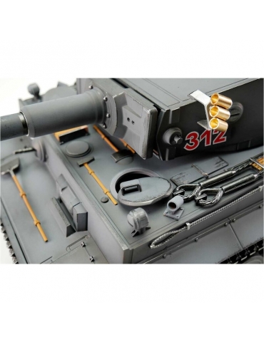 RC Tankas 1/16 Tiger I ankstyvos versijos pilkos spalvos BB (dūmai)