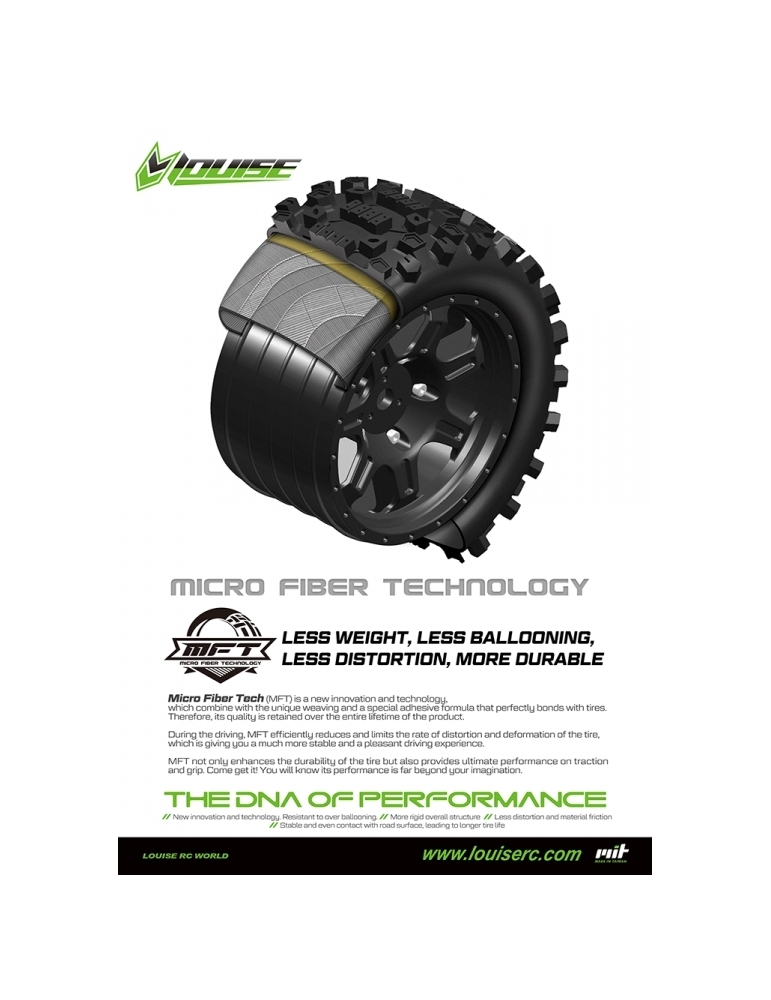 Ruote Complete Louise RC LOUT3297B X-Uphill X-Maxx Con Cerchio Nero (24 Mm) Per Traxxas
