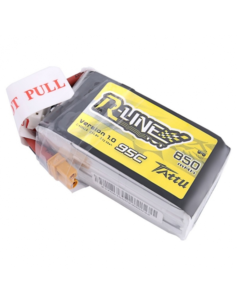 Tattu R-Line 850mAh 95C 14.8V 4S1P XT60 Lipo akumuliatorius Tattu R-Line 850mAh 95C 14.8V 4S1P XT60 Lipo akumuliatorius