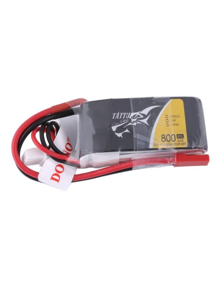 Tattu 800mAh 7.4V 45C 2S1P Lipo akumuliatorius Tattu 800mAh 7.4V 45C 2S1P Lipo akumuliatorius