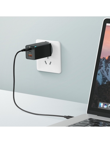 Baseus GaN Pro greitasis sieninis įkroviklis C + C + A 65W EU - Juodas
