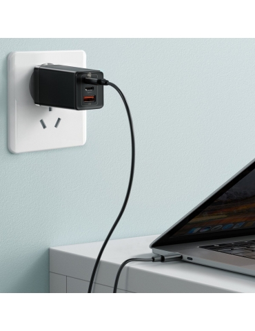 Baseus GaN Pro greitasis sieninis įkroviklis C + C + A 65W EU - Juodas