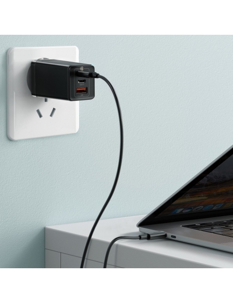 Baseus GaN Pro greitasis sieninis įkroviklis C + C + A 65W EU - Juodas