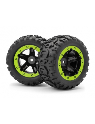 540038 - Slyder MT Wheels/Tires Assembled (Black/Green)