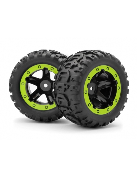 540038 - Slyder MT Wheels/Tires Assembled (Black/Green)