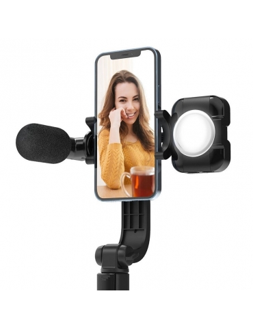 Asmenukių-Selfie lazda BlitzWolf BW-BS15 su apšvietimu ir mikrofonu