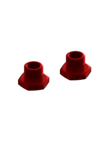 Arrma Aluminum Wheel Hex 17mm 14.6mm Thick Red (2)