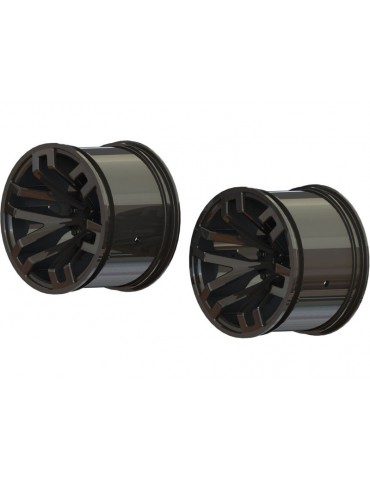 Arrma MT 2.8" Wheel 14mm Hex Black Chrome (2)