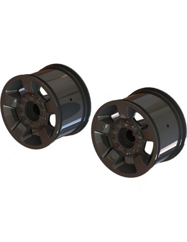 Arrma Wheel 2.8" 14mm Hex, Black Chrome (2)