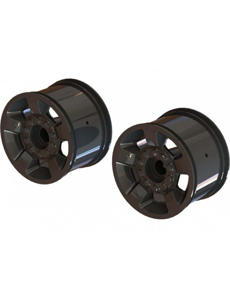Arrma Wheel 2.8" 14mm Hex, Black Chrome (2)