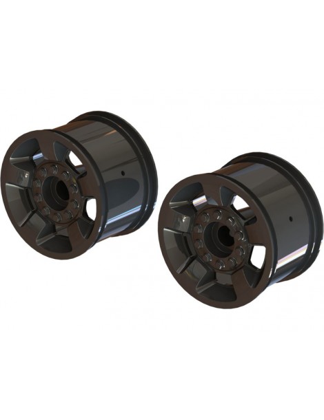 Arrma Wheel 2.8" 14mm Hex, Black Chrome (2)