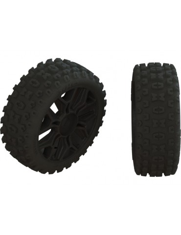 Arrma Wheel 1/8 Buggy Gun Metal, tire Dboots 2HO (2)