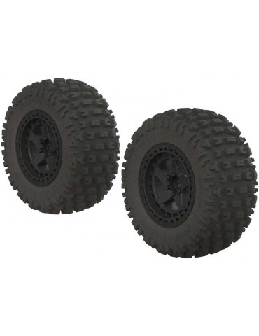 Arrma Fortress SC Tire Set Glued Black (2)