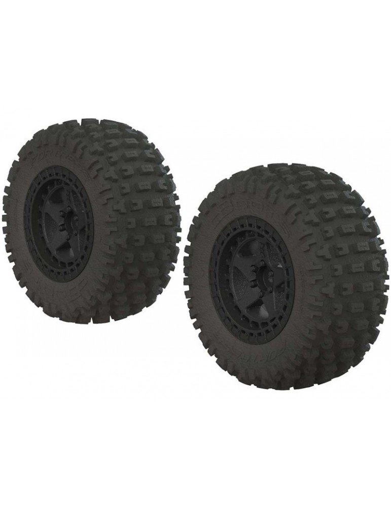 Arrma Fortress SC Tire Set Glued Black (2)