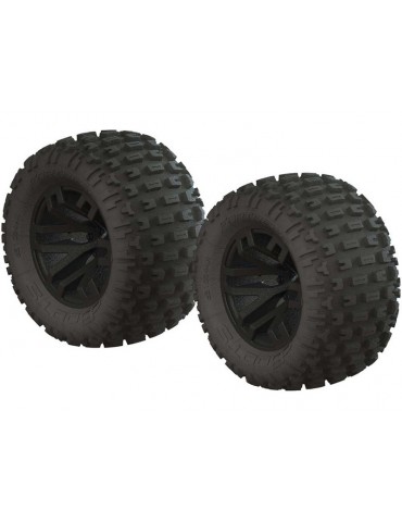 Arrma dBoots Fortress MT Tire Set Glued Blk (2)
