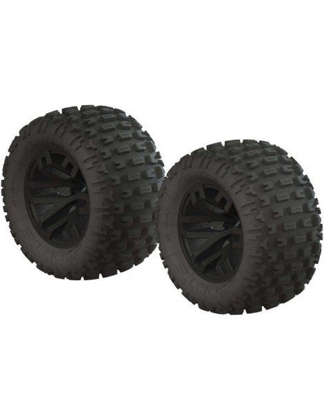 Arrma dBoots Fortress MT Tire Set Glued Blk (2)