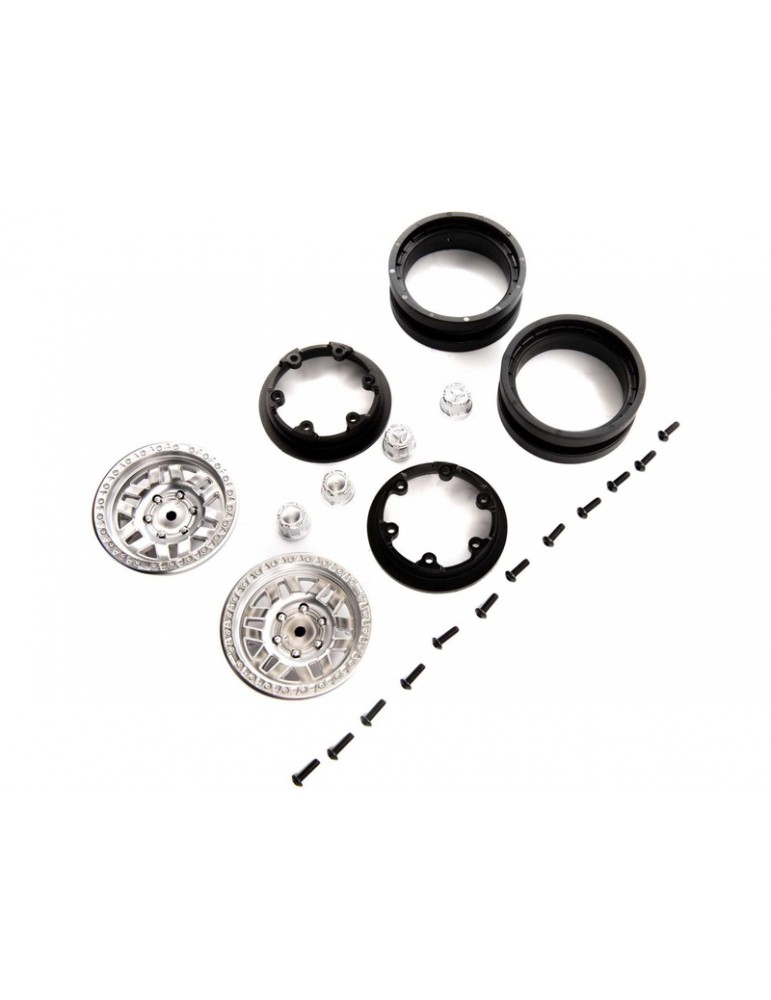 Axial Wheels 1.9" KMC Machete Beadlock, Satin (2)