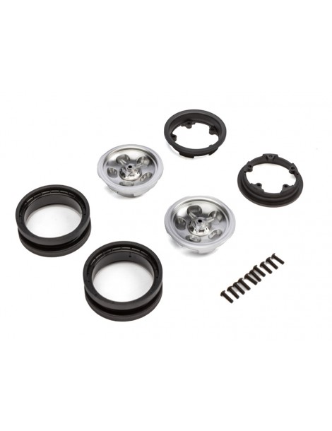 Axial 1.9 Retro Slot Beadlock Wheels, Satin (2)