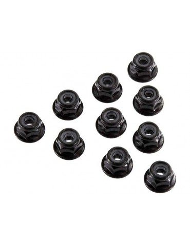 Axial Serrated Nylon Lock Nut Black 4mm (10)