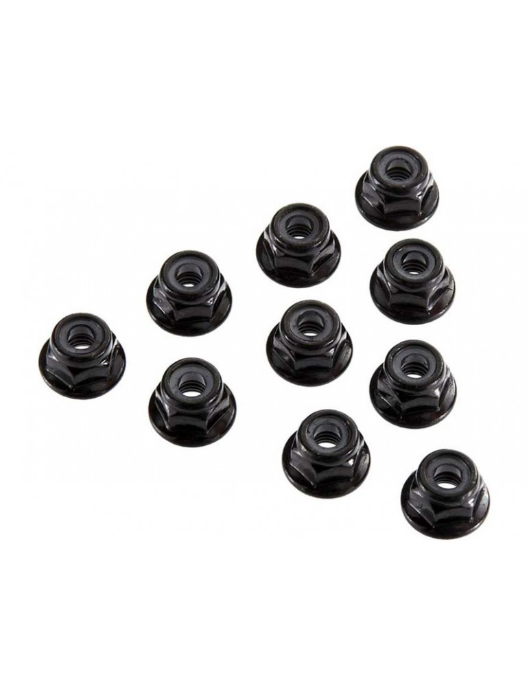Axial Serrated Nylon Lock Nut Black 4mm (10)