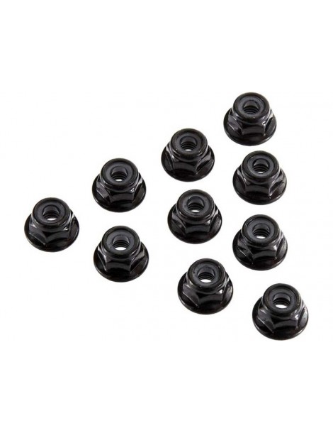 Axial Serrated Nylon Lock Nut Black 4mm (10)
