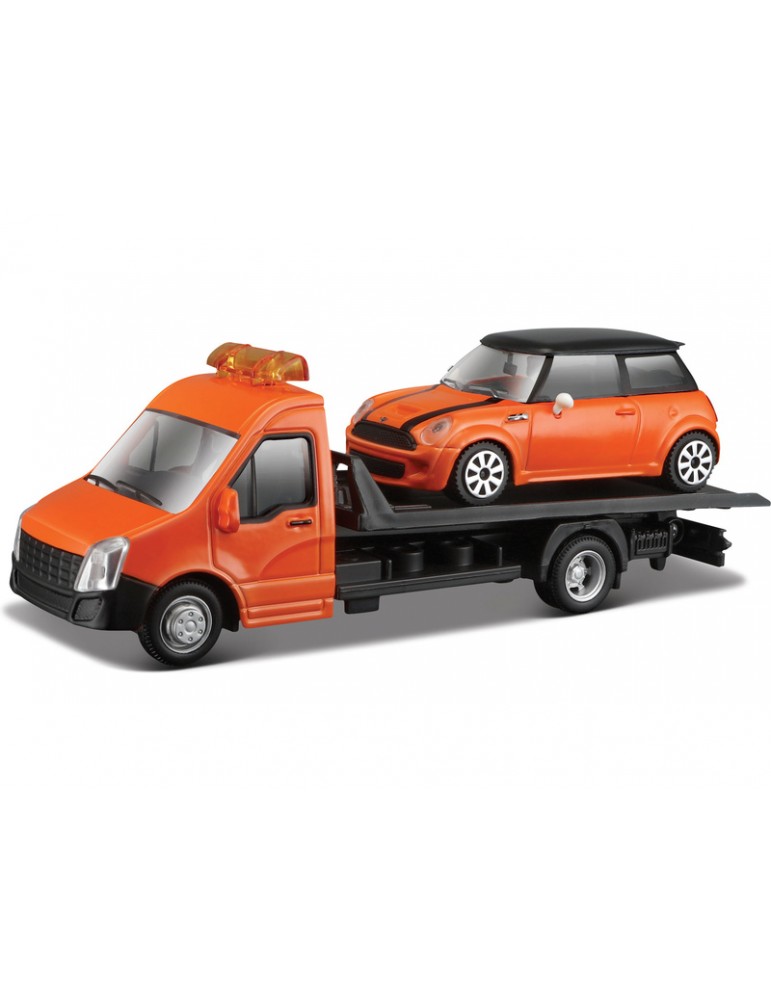 Bburago Car hauler with Mini Cooper S