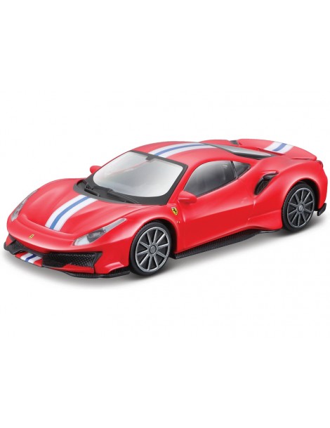 Bburago Ferrari 488 Pista 1:43 raudonas kolekcinis modeliukas