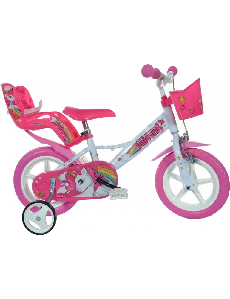DINO Bikes - Children's bike 12" Jednorožec with doll seat
