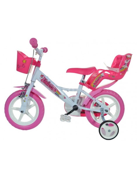 DINO Bikes - Children's bike 12" Jednorožec with doll seat