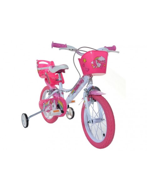 DINO Bikes - Children's bike 14" Jednorožec se sedačkou